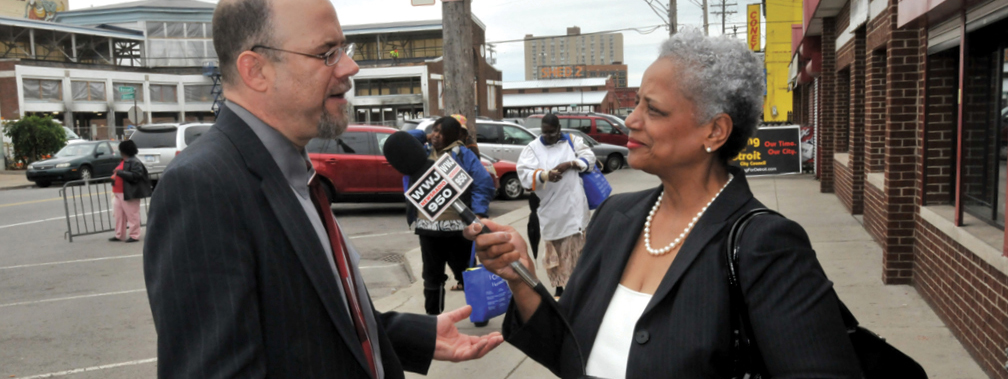 Dr. Thomas Jankowski being interviewed by WWJ.