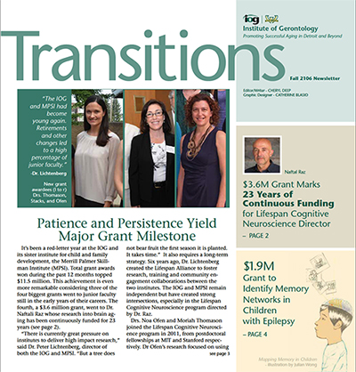 Cover of Transitions Fall 2016 newsletter.