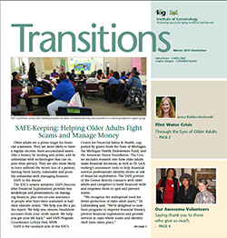 Cover of Transitions Winter 2017 newsletter.