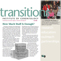 Cover of Transitions Fall 2008 newsletter.