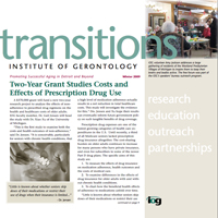 Cover of Transitions Spring 2009 newsletter.